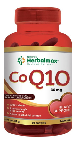 Coenzima Q10 Herbalmax 60 Softgels Cápsulas