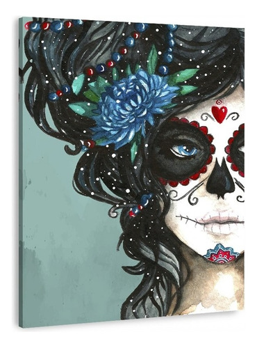 Canvas | Mega Cuadro Decorativo | Catrina Acuarela | 140x90