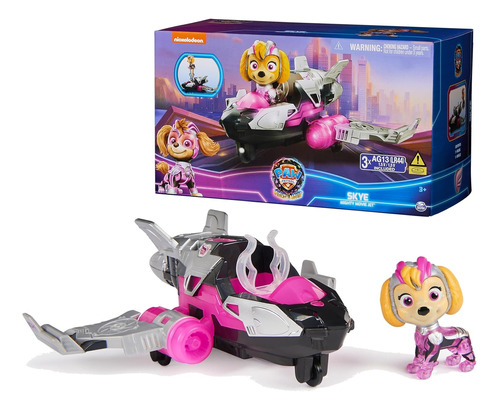 Paw Patrol Vehiculo Avion Sky Mighty Movie Luces Y Sonidos