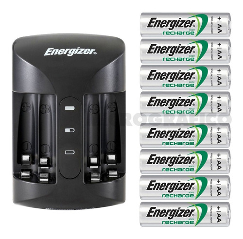 Pack Energizer Cargador Pro + 8 Pilas Recargables Aa