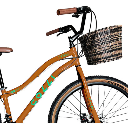Bicicleta Viena Aro 29 Freio Disco 21v Com Cestão Colli Cor Bronze Tamanho Do Quadro 17