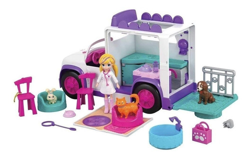 Imagen 2 de 3 de Polly Pocket Ambulancia De Mascotas Mattel Bestoys