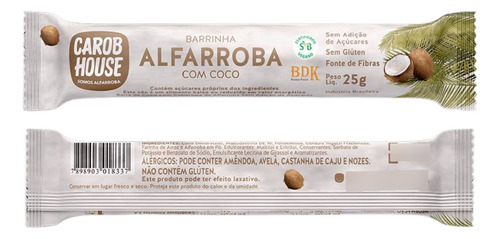 Barra De Alfarroba Com Coco Carob House 450g Com 18un