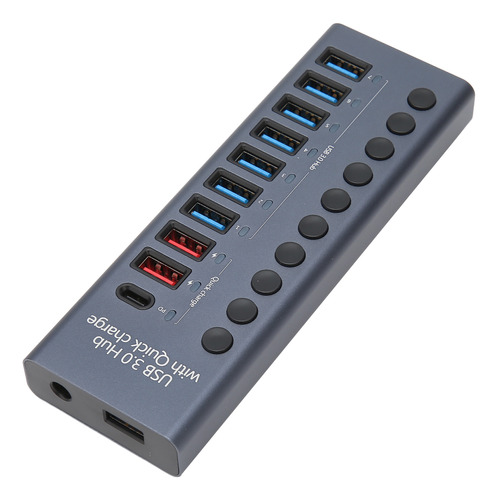 Hub Usb 3.0 De 10 Puertos Usb 3.0 S, 5 Gbps, 60 W, Led Indiv