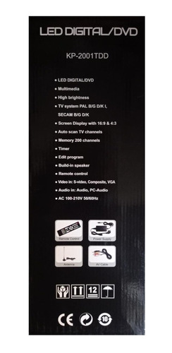 Imagen 2 de 6 de Mini Tv Portatil Usb, Sd, 220/12v