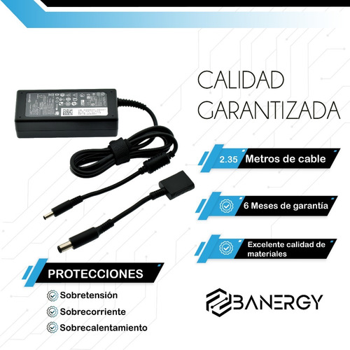 Cargador Banergy 65w Para Dell Inspiron Y Latitude 19.5v Negro