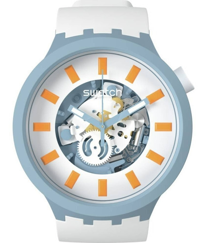 Reloj Swatch Big Bold Blite Sb03n101 Color Original Color de la correa Blanco Color del fondo Blanco