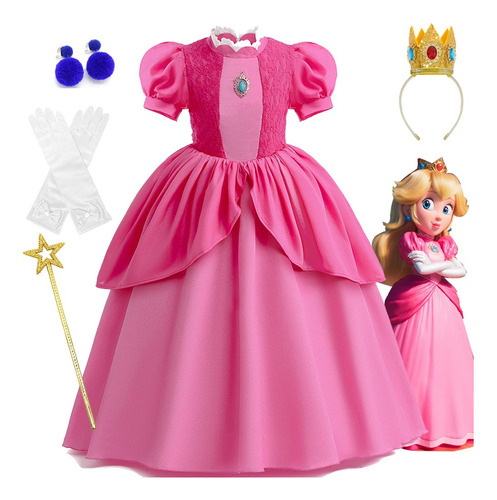 Vestidos De Cosplay De Princesa Peaches For Niñas Pequeña