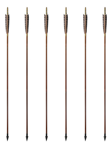 Flechas De Bambú 33 8mm Acero Para Arco Largo Recurve Color