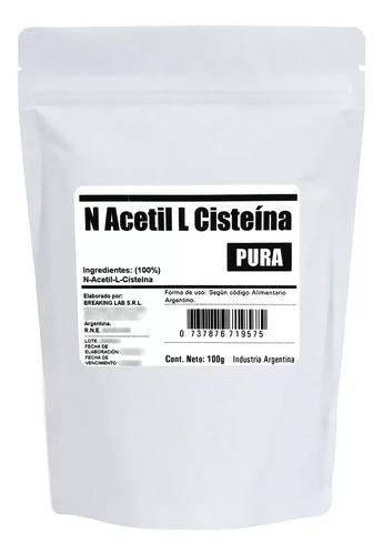 N Acetil L Cisteina Aminoácido Nac Puro 100g Sabor Característico