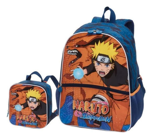 Kit Mochila Naruto Kurama Costas E Lancheira