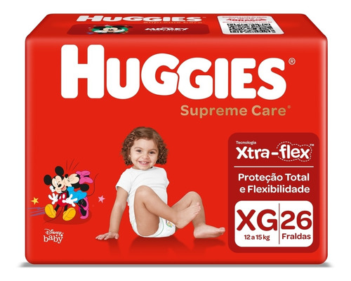 Fralda Infantil Supreme Care Disney 26 Unidades Xg Huggies