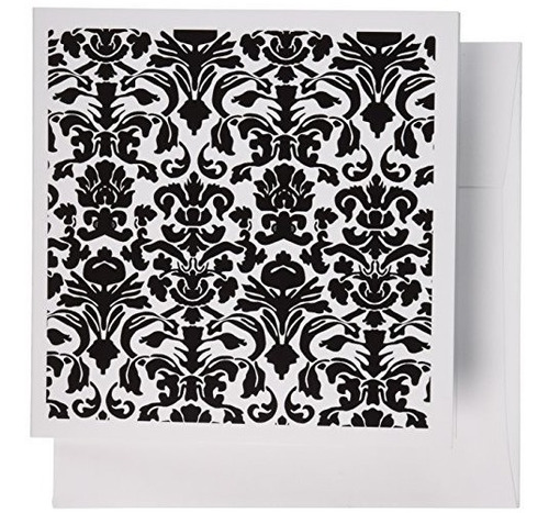 3drose Greeting Cards Black And White Intricate Detailed