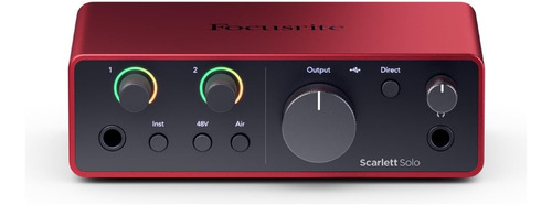 Interfaz De Audio Usb Focusrite Scarlett Solo 4g, Rojo