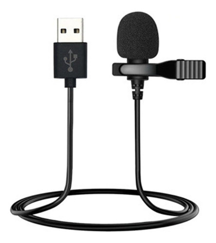 ~ Micrófono De Solapa Usb De 1,5 M Para Pc Y Computadora
