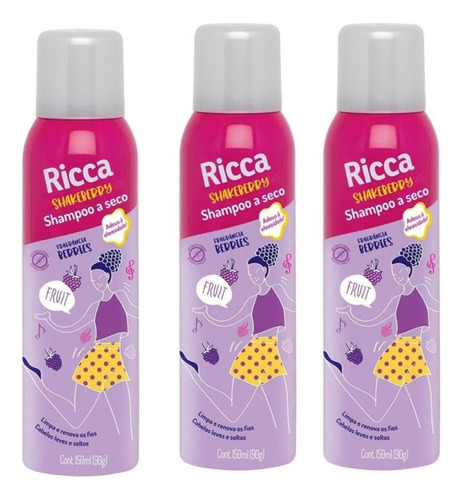 Shampoo A Seco Belliz Ricca Shakeberry C/3 150ml