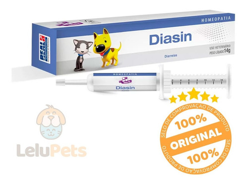 Diasin 14g Homeopatia Pasta Diarreia Aguda Cães E Gatos