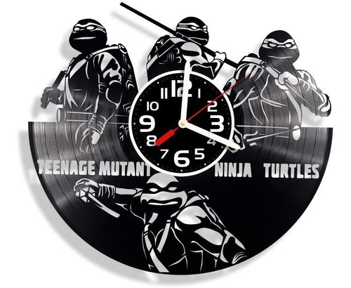 Teenage Mutant Ninja Turtle Reloj De Pared Vinilo Usa