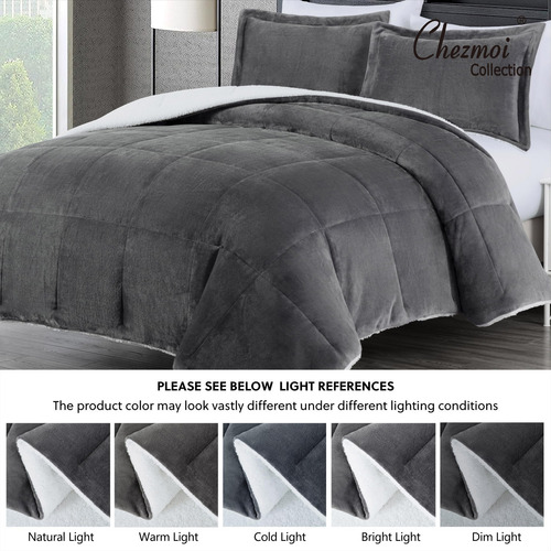 Juego Edredón Reversible 3 Piezas Micromink Sherpa