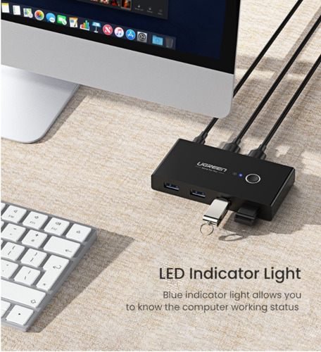 Ugreen Usb Kvm Switch Usb 3.0 2.0 2 Pcs Compartilhando 4 Dis