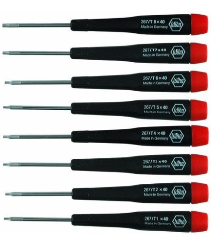 Wiha 26791 Precision Torx T1-t8 Juego, 8 Piezas