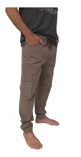 Pantalon Jogger Dc Hombre Kaki Cargo Elastizado