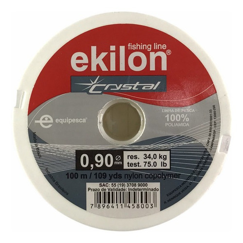 Linha Nylon Crystal P/ Pesca 0,90mm