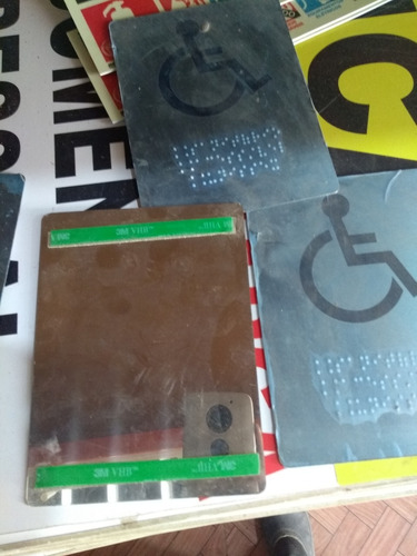 Kit 8 Placa De Sinalização Braille Cadeira De Rodas De Inox 