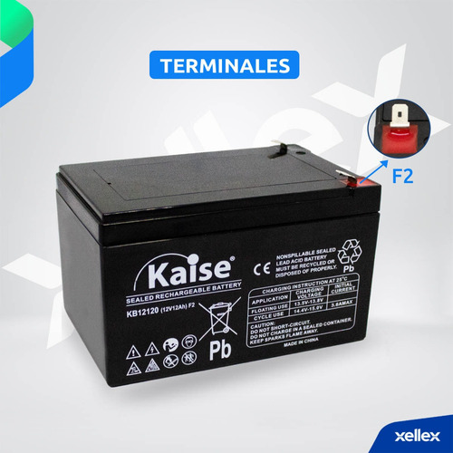 Imagen 3 de 8 de Batería Recargable Sellada 12v 12ah Kaise Kb12120 Ups Alarma