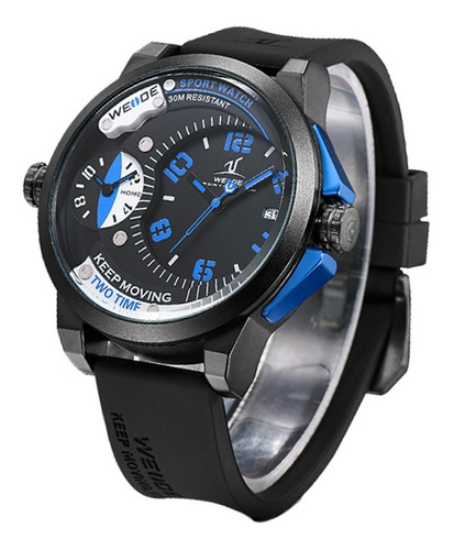 Relógio Masculino Weide Analógico Uv-1501 - Preto E Azul