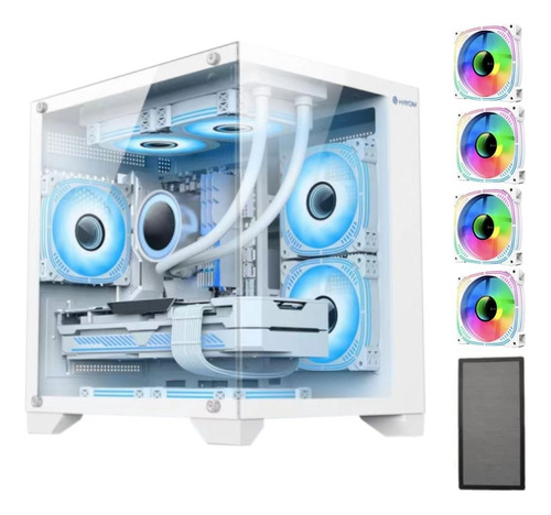 Gabinete Pc Gamer Com 4 Fans Rgb Inclusas Micro Mini Atx