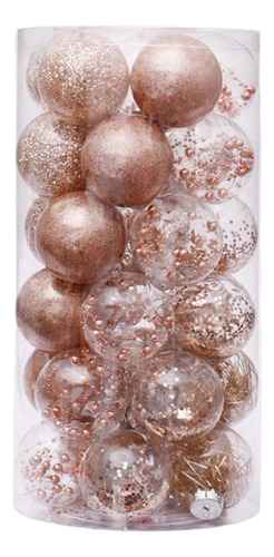 24x Bolas De Navidad Adornos Decoración De Dorado Champagne