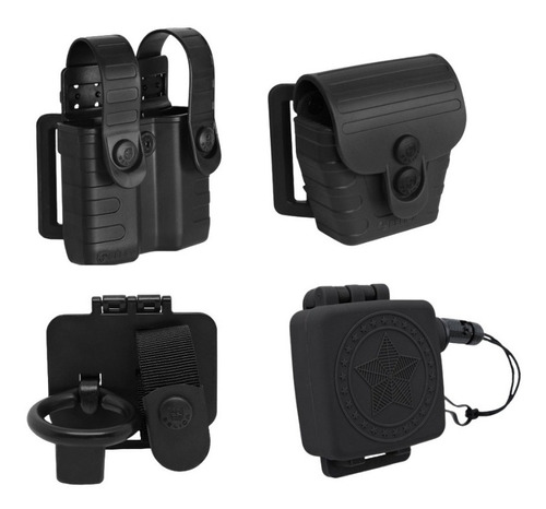 Kit Tab Lock Bélica + Porta Tonfa Móvel + Fiel Retrátil