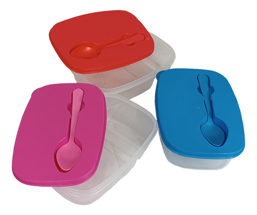 Recipiente Hermético Con Cuchara 2 Divisiones 1400ml