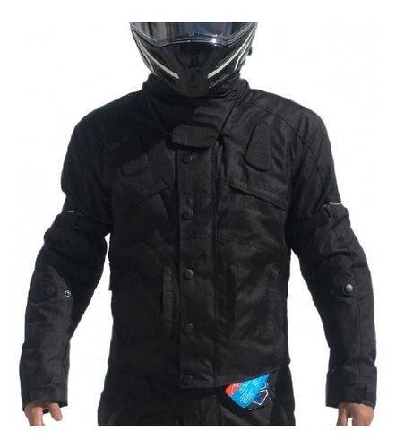 Campera Para Moto Corta Negra Protectores Talle L,xl,2xl,3xl