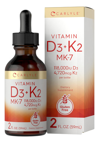 Suplemento Carlyle Liquid Vitamina D3 Con K2 60 Ml