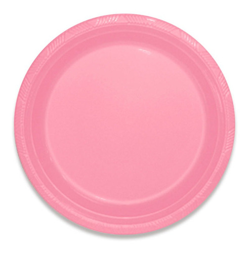 Prato De Plástico Rosa (10 Unidades)