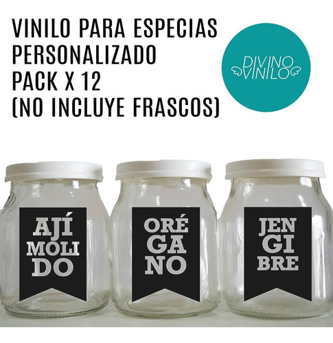 Vinilo Para Especias Condimentos X 24 Unidades