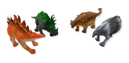 Imagen 1 de 6 de Set Dinosaurios X4 Modelos En Bolsa Familias Mundo Dino Edu