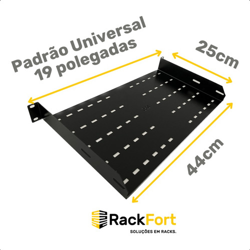 Bandeja Frontal 1u X 250mm Rack Servidor Padrão 19 Polegadas