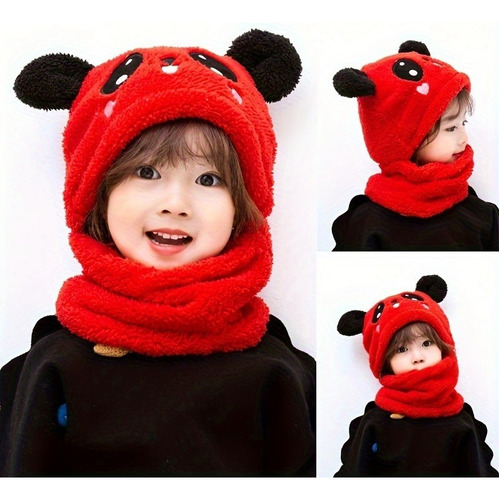 Conjunto De Gorro Y Bufanda De Oso De Dibujos Animados For