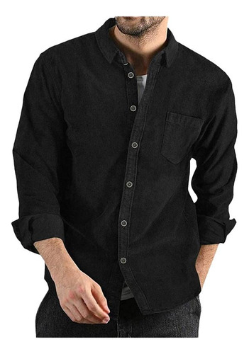 Camisa De Manga Larga Con Botones De Pana Para Otoño-inviern