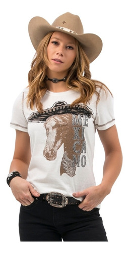 Camiseta T-shirt Feminina Zenz Western Caballo Zw0421036