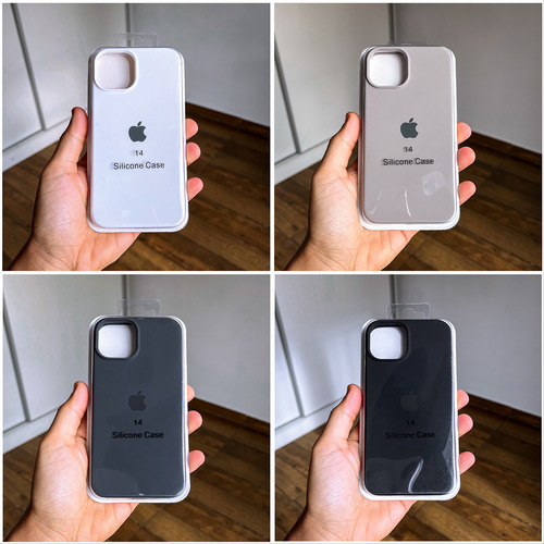Silicone Case Iphone 14 Funda Silicona Gris Lisa