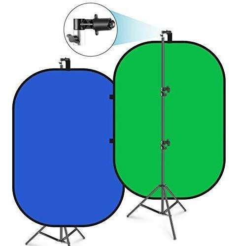 4.9 Ft 5.6 Chromakey Fondo Plegable Azul Verde Soporte Kit