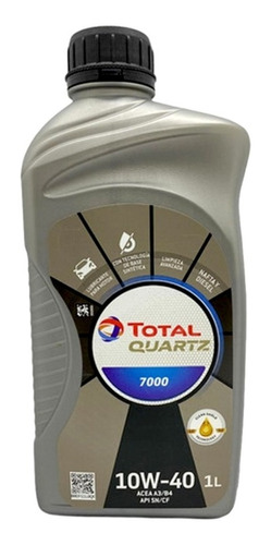 Aceite Total Quartz 7000 10w-40 Semi Sintetico 1 Lts Nafta