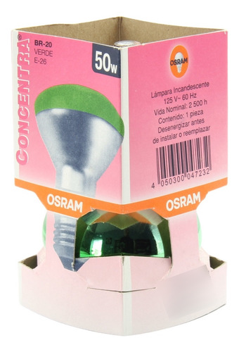 Pack De 6 Focos Osram Br20 50w 125v Verde E26 81621