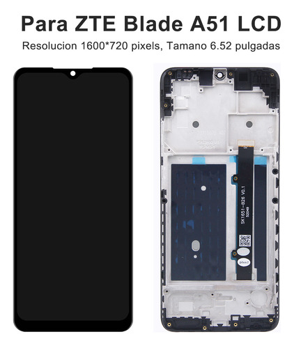 Okbichi Pantalla Display Para Zte Blade A51 Con Marco