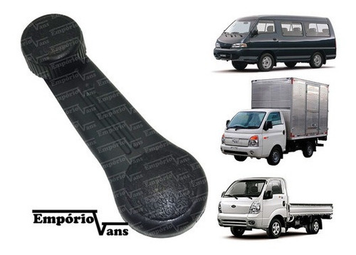 Imagem 2 de 5 de Manivela Vidro Porta Dianteira Kia K2500 2700 Preta Cinza