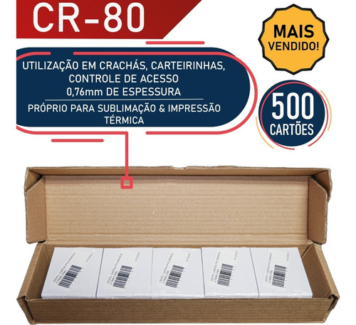 Imagem 2 de 6 de Cartão Pvc Branco 0,76mm Cr80 500 Unidades